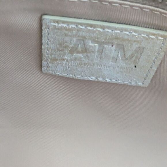 ATM NWT Anthony Thomas Melillo Metallic Nubuck Leather Tote in Beige Gold - Picture 14 of 15